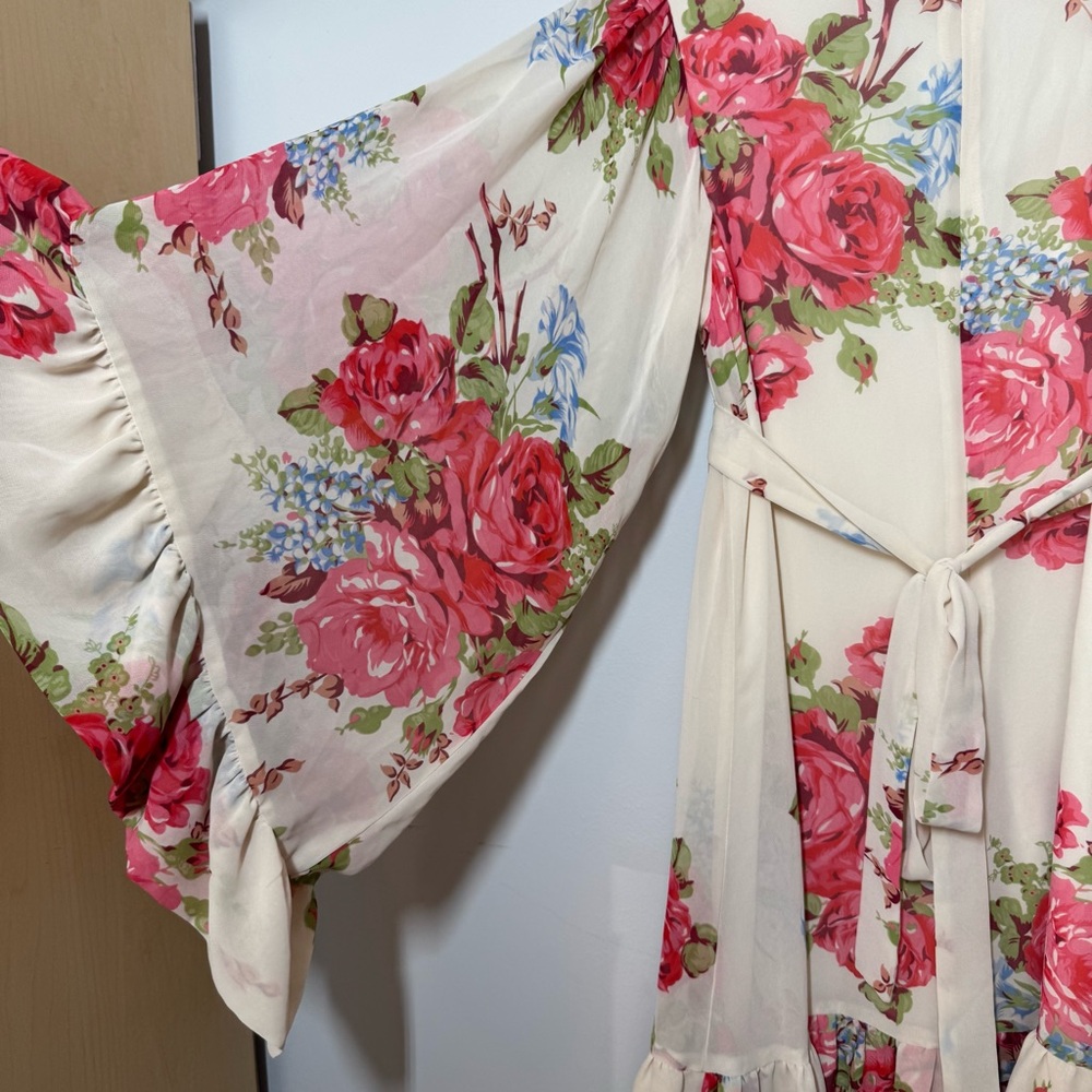 Betsey Johnson Bambi floral boho bohemian hippie flowy dress coquette girl sz 12 - Picture 6 of 14